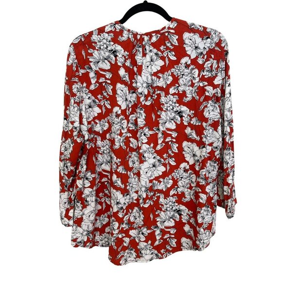 Stitch Fix Fun 2 Fun Womens Size Medium Blouse Floral Red Flouncy Top NW… - Picture 3 of 7